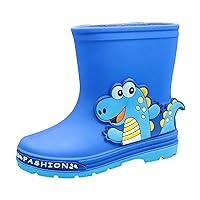 Kids Rain Boots Toddler Girls & Boys Rain Boots Memory Foam Insole and Easy-on Handles Small Rain Boots (B-Blue, 12.5 Little Child)