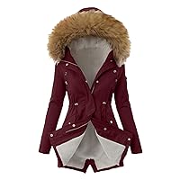 Womens Winter Coats Luxury Faux Fur Hood Snow Coat Plus Size Sherpa Fleece Lined Winter Jacket Thicken Parka Overcoat