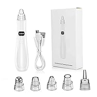 1PC Blackhead Extractor Rechargeable USB Port Blackhead Remover 3 Speeds Control Pore Vacuum with 5 Probes Pore Extractor Portable Pimple Extractor for Women and Men White