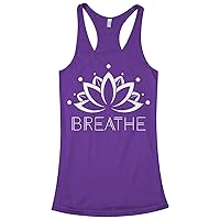 Threadrock Women's Breathe Lotus Flower Racerback Tank Top