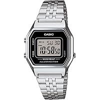 Casio Ladies Mid-Size Silver Tone Digital Retro Watch LA-680WA-1DF