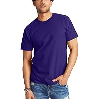 Men's 100% Cotton Short Sleeve Tee Crew Neck Regular-Fit Short Sleeve Beefy T-Shirt for Men