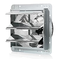 12 Inch Exhaust Fan Wall Mounted,Automatic Aluminum Shutter,Vent Fan High Speed 1800CFM For Garages And Shops,Greenhouse,Attic Ventilation,Upgraded Version