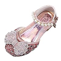 Fashion Summer Girls Sandals Dress Performance Dance Shoes Shiny Rhinestone Sequin Bow Pearl Buckle Girl Sandals Toddler