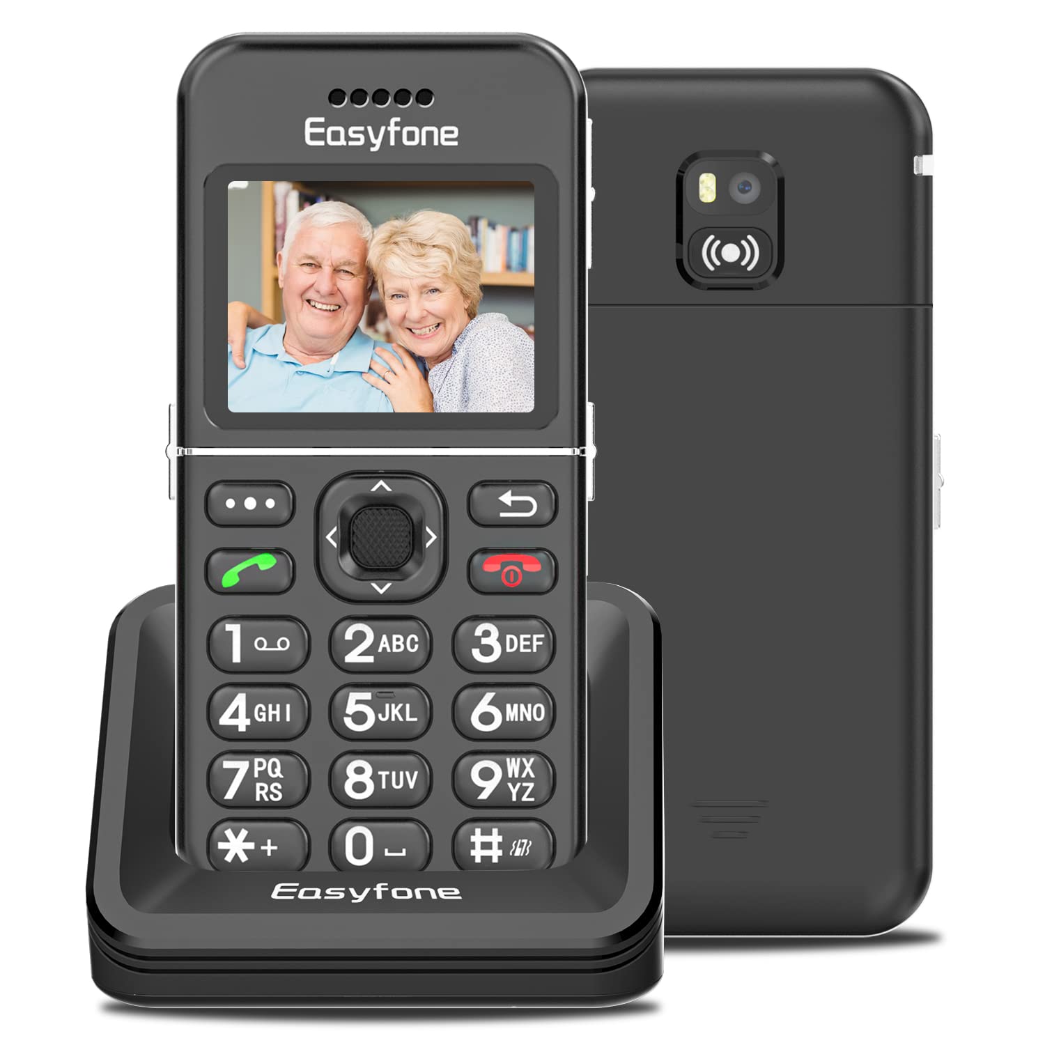Easyfone T100 4G Unlocked Feature Cell Phone for Seniors | Easy-to-use | Clear Sound | Big Buttons | 2.0'' HD Display | SOS w/GPS | SIM Card & Flexible Data Plans | 1500Mah Battery and Charging Dock