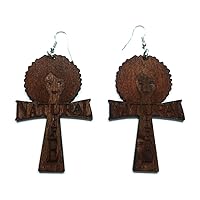 Afro Black African American Natural Life Wood Natural Colorful Dangle Fashion Jewelry Earrings
