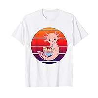 Kawaii Axolotl Eating Ramen Noodles Anime Vintage T-Shirt