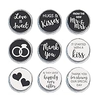 Mini Candy Stickers 0.75 Inch Wedding Favors Set of 324 (Black)