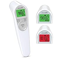 Non-Contact Forehead Thermometer, Digital Infrared No-Touch Thermometer for Adults, Kids & Baby, Large Backlit LCD Screen, Fever Alarm, Memories & Instant Accurate Readings
