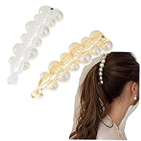 2 Piece Pearl Hair Clip Hair Clip Jewelry Banana Clip Headgear Women's Hair Clip Girls Ponytail Hair Clip Hair Clip Accessories