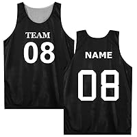 TopTie Custom Reversible Basketball Jersey (Double Sides Name/Number) Mesh Tank Top Scrimmage Jersey