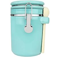 Blue Donuts 40 Oz Ceramic Airtight Jar, Ceramic Airtight Food Storage Containers, Ceramic Kitchen Canisters, 1182 ML Airtight Jar, Flour Jar with Lid, Food Storage Containers for Pantry, Turquoise