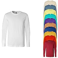 Unisex Long-Sleeve Jersey Cotton T-Shirt, Multipack for Mens