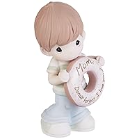 Precious Moments Mom, Donut Forget I Love You | Boy with Donut Bisque Porcelain Figurine Moms Birthday Gift | Hand-Painted