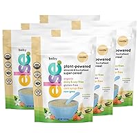 Else Nutrition Super Cereal For Babies 6 mo+, Made With Real Whole Plants for a Nutritionally Balanced meal, with gluten free carbs and plant protein (Vanilla, 6 Pack)