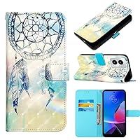 Wallet Case for Moto G Power 2024 5G. Shockproof Cover 3D Creative Design PU Leather Flip Wallet Case Magnetic Stand Holder Slot Case for Motorola G Power 2024 5G 3D Campanula Rainbow YB