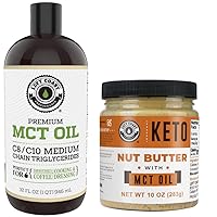Left Coast Performance 32oz Premium MCT Oil and 10oz Keto Nut Butter with Macadamia for Keto Diet
