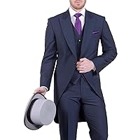 3 Pieces Tailored Bridegroom Morning Suit Wedding Tuxedo for Men Groomwear Evening Formal Suit Jacket Tailcoat Set