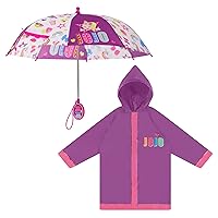 Nickelodeon Kids Umbrella and Poncho Raincoat Set, JoJo Siwa Rain Wear for Girls Ages 4-7