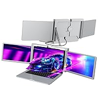 Triple Laptop Screen Extender,[M1/M2/M3/Windows][Only 1 Cable to Connect],Triple Monitor for Laptop, 1080P|16:9 |FHD IPS, Laptop Extended Monitor, Powered by Type-C/USB, for 13-14.1