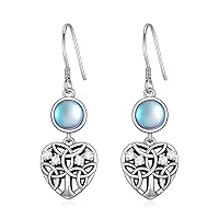 VENACOLY Moonstone/Turquoise Earrings Sterling Silver Moonstone Stud/Dangle Earrings Hypoallergenic Earrings Jewellery for Sensitive Ears Women