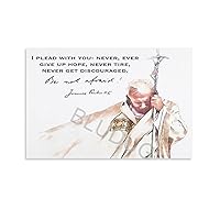 BLUDUG St John Paul II Posters Quote Poster (3) Canvas Painting Wall Art Poster for Bedroom Living Room Decor12x18inch(30x45cm)