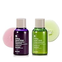 Blithe Patting Splash Mask Soothing & Healing Green Tea & Purple Rejuvenating Berry - Exfoliating AHA Face Wash with Green Tea for Oil Pore Control & Purple Berries for Firming Wrinkle Sagging Skin