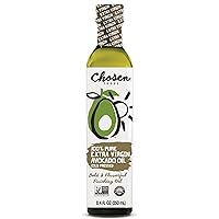 100% Pure Extra Virgin Avocado Oil, Keto and Paleo Diet Friendly, Kosher Oil for Baking, High-Heat Cooking, Frying, Homemade Sauces, Dressings and Marinades (8.4 fl oz)