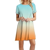 XJYIOEWT Long Sleeve Dress for Women Bodycon Mini,Women Summer Casual Dresses Short Sleeve Summer Dresses Casual T Shirt