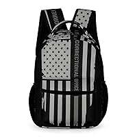 Thin Silver Line Correctional Officer Flag Backpack Adjustable Strap Laptop Backpack Casual Business Travel Bags for Women Men