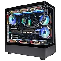 SEGOTEP Endura Pro+ - Full View Dual Tempered Glass - Detachable Panels - ATX Gaming Mid Tower Computer Case - Black Color