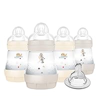 MAM Easy Start Anti-Colic Baby Bottle, Slow Flow, Breastfeeding-Like Silicone Nipple Bottle, Reduces Colic, Gas, & Reflux, Easy-to-Clean, BPA-Free, Vented Baby Bottles for Newborns, 0-3 Months
