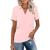 Womens Tops, Basic T-Shirts for Women Summer 2024 Short Sleeve Tshirts Casual Outfits Oversized V Shirt, S, 3XL