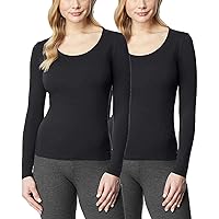 32 Degrees Women's 2 Pack Ultra Light Thermal Baselayer Scoop Top