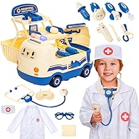 CuddleBean Doctor Kit for Toddlers 3-5 , 4-6 . Ambulance Toys for Kids 3-8 with Costume. dr kit for Toddlers 3 4 5 6-8 Year Old Kids Play Doctor Set for Kids, Kids Doctors Play Set (Blue)