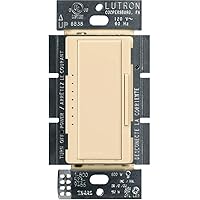 Lutron Maestro LED+ Dimmer Switch for Dimmable LED, Halogen and Incandescent Bulbs, 150W/150W/Single-Pole or Multi-Location, MACL-153M-AL, Almond