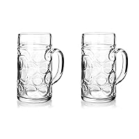 North Mountain Supply Oktoberfest Beer Glass Mugs - for Keeping Large Quantities Cold Longer - 21 Ounces - Set of 2