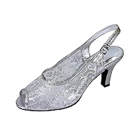 Floral Ashley Women's Wide Width Peep Toe Dress Slingback Shoes