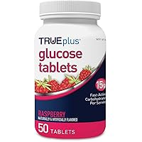 TRUEplus® Glucose Tablets, Raspberry Flavor - 50ct