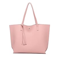 Women's Large Tote Shoulder Handbag Soft Leather Satchel Bag Hobo Purse,Big Capacity Tassel Handbag