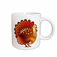 3dRose mug_62708_2 Thanksgiving Turkey Ceramic Mug, 15-Ounce