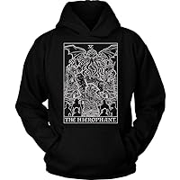 The Hierophant Tarot Card Hoodie (Black & White) - Cthulhu Vintage Horror Gothic Halloween Clothing