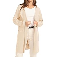 Ebifin Women's Long Cardigan Elegant Knitted Coat Open Front Sweater Long Sleeve Knitted Cardigan with Pockets