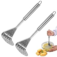 Rice servers and potato mashers of potatoes of 2 percent, puree of 10 -inch stainless steel potatoes, manual potato ricer crusher for pumpkin, sweet potato, fruits, vegetables, vegetables