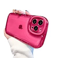 Ownest Compatible with iPhone 15 Pro Case with Clear Kickstand Creative Protective Design Case with Camera Holder for TPU Slim Shockproof Cool Phone Case for iPhone 15 Pro-Rose red