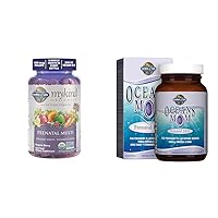 Garden of Life Organics Prenatal Gummies Multivitamin with Vitamin D3, B6, B12 & Oceans Mom Prenatal Fish Oil DHA, Omega 3 Fish Oil Supplement - Strawberry, 350m