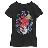 Disney Girl's Leafy Ariel T-Shirt