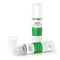 Peppermint Essential Oil 10ml Roller Bottle, Roll-On Essential Oil, Pre-Diluted and Ready-to-Apply, 100% Pure and Therapeutic-Quality, 10mL .33 Oz, Pack of (2) by Grand Parfums