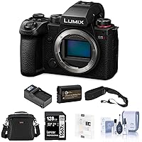 Panasonic LUMIX S5 II Mirrorless Camera Bundle with 128GB SD Card, Shoulder Bag, Extra Battery, Charger, Screen Protector, Camera Strap, Cleaning Kit