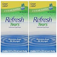 Refresh Tears Lubricant Eye Drops, 0.5 Fl Oz (4 Count) 2X Twin Pack